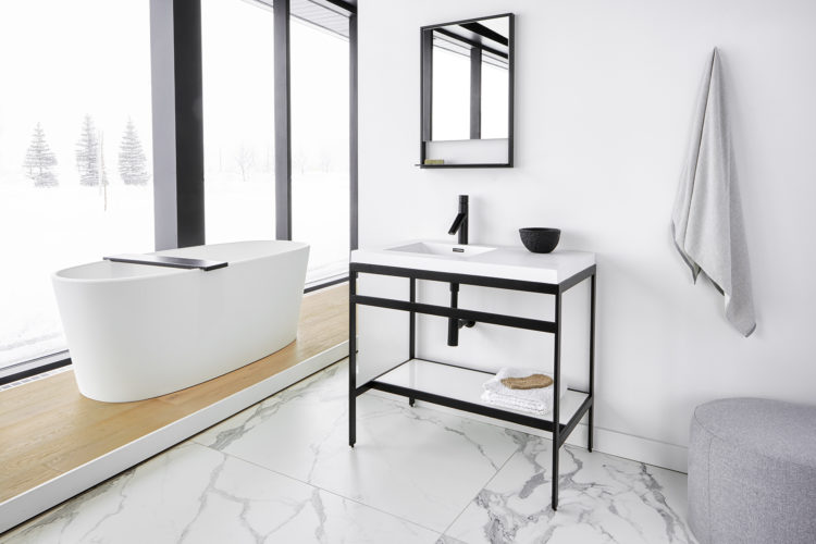 C_36in-Console_Black-Powder-Coated_Side Bathroom vanity