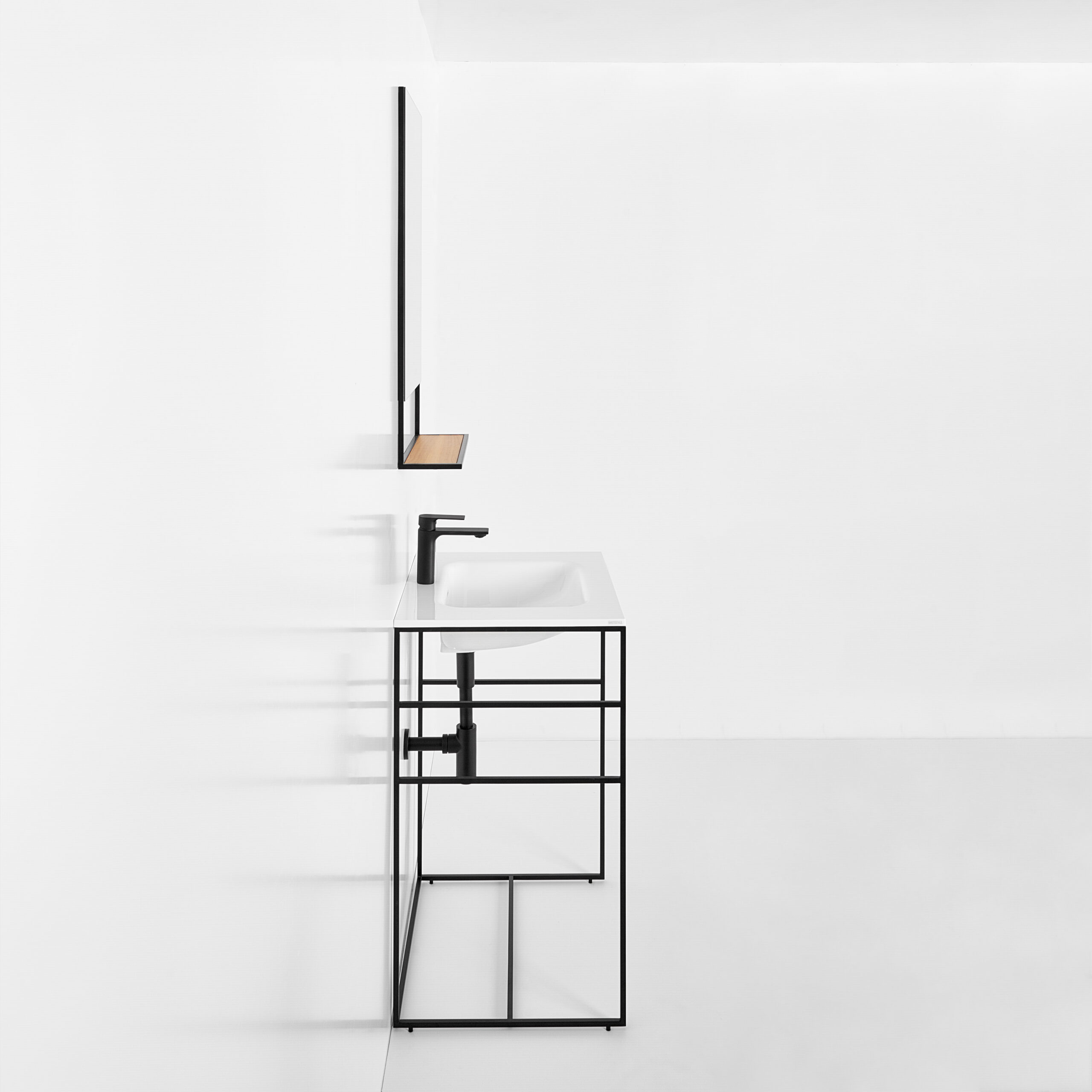 OTL-137_3 Single sink console design steel frame