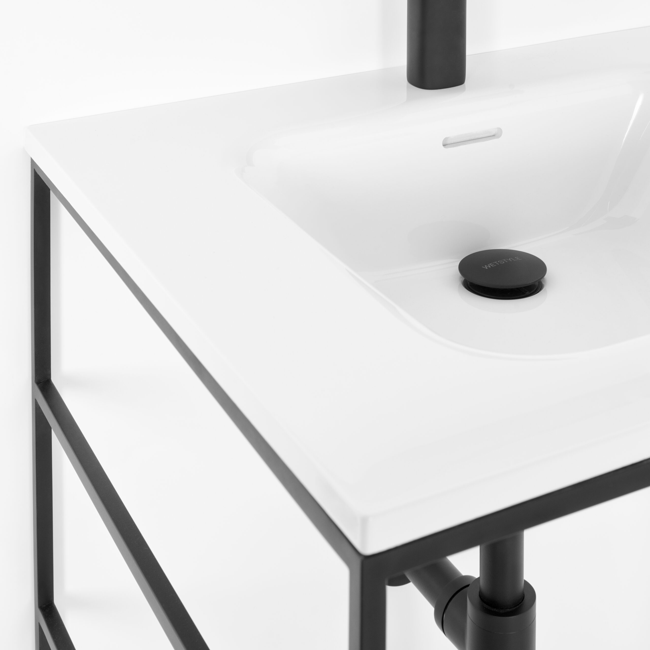 OTL-137_4 Single sink console design steel frame