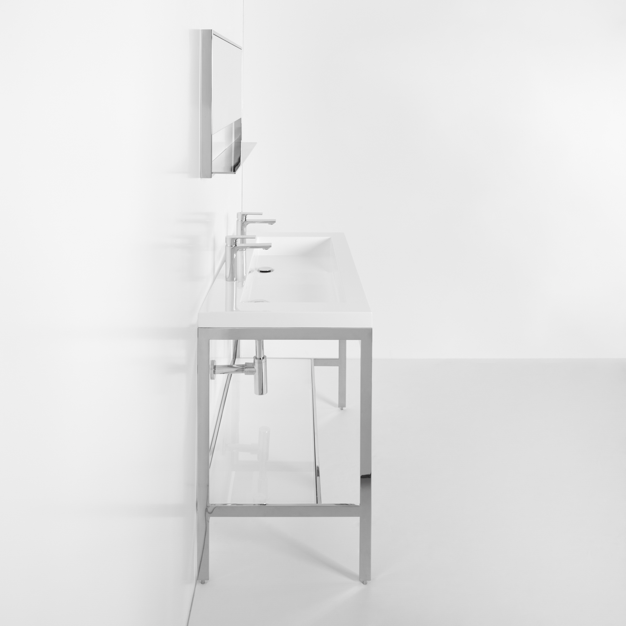 Double sink console final design steel frame