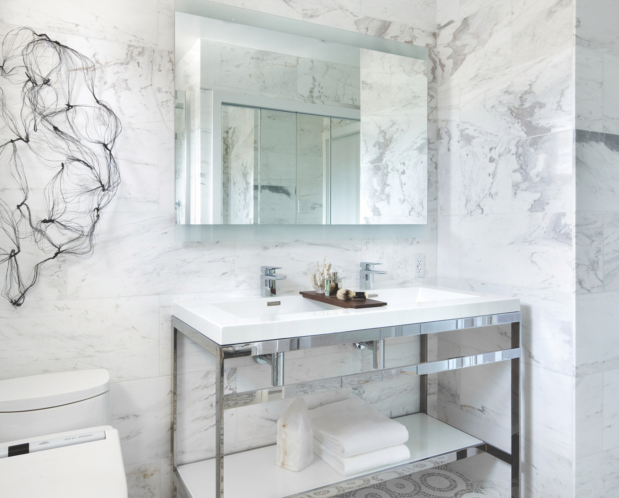 Double sink console final design steel frame